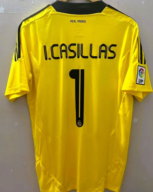 Iker Casillas Real Yellow Retro Soccer Soccer Shirt