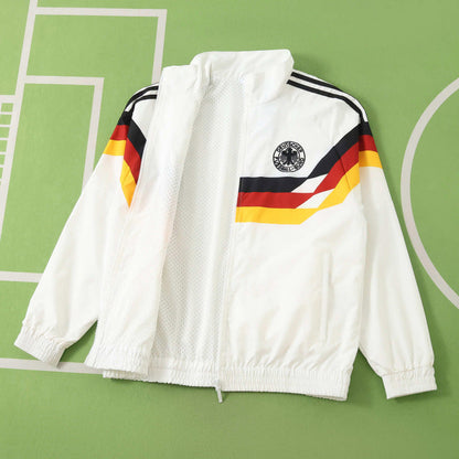 Germany Deutschland 1990 Retro Windbreaker Jersey