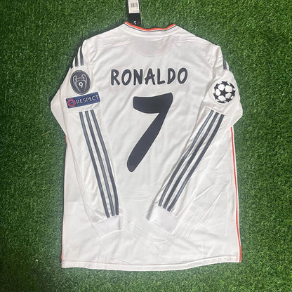 Cristiano Ronaldo  Real Madrid 2014 Lisbon Final Champions League Long Sleeve Jersey Soccer Shirt
