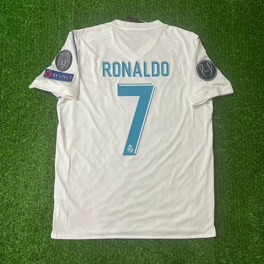 CR7 Cristiano Ronaldo Real Madrid 2018 Final Kyiv Champions League Jersey Soccer Kit