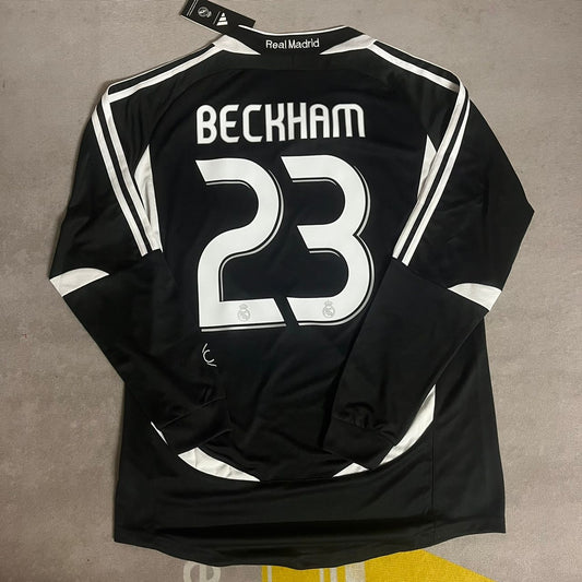 David Beckham Real Madrid 2006-2007 Long Sleeve Black Jersey