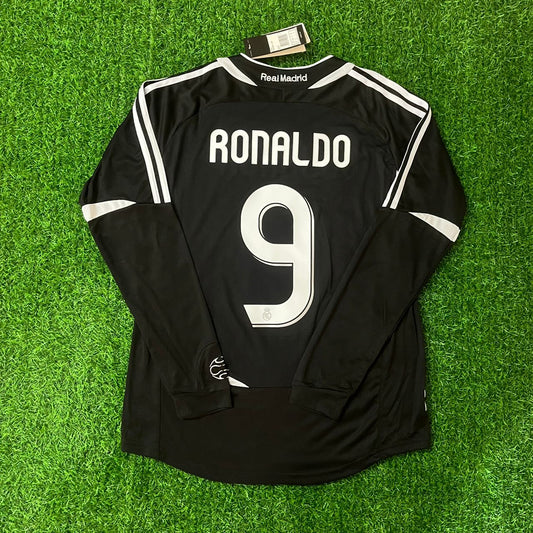 Real Cristiano Ronaldo Madrid 2010-2011 Champions League Long Sleeve Jersey Soccer Kit