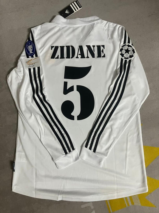 R. Zinedine Zidane Madrid 2004-2005 Champions League Long Sleeve Jersey Soccer Kit