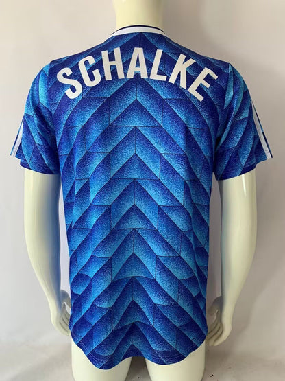 FC Schalke 04 1988-1989 Blaues Heim Retro Fussballtrikot Jersey