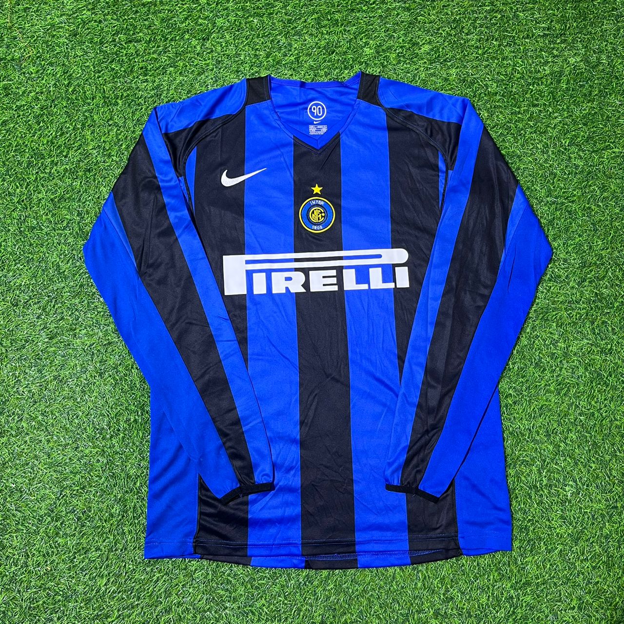 Obafemi Martins Inter Milan 2004/05 Retro Long Sleeve Football Jersey Kit