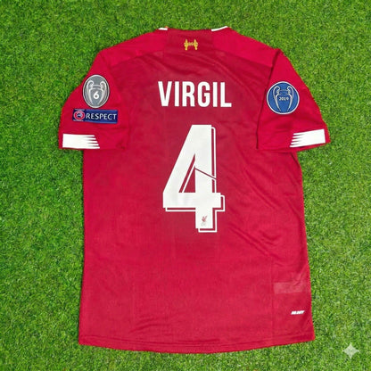 Virgil van Dijk Liverpool 2019 20 Retro Football Jersey Kit