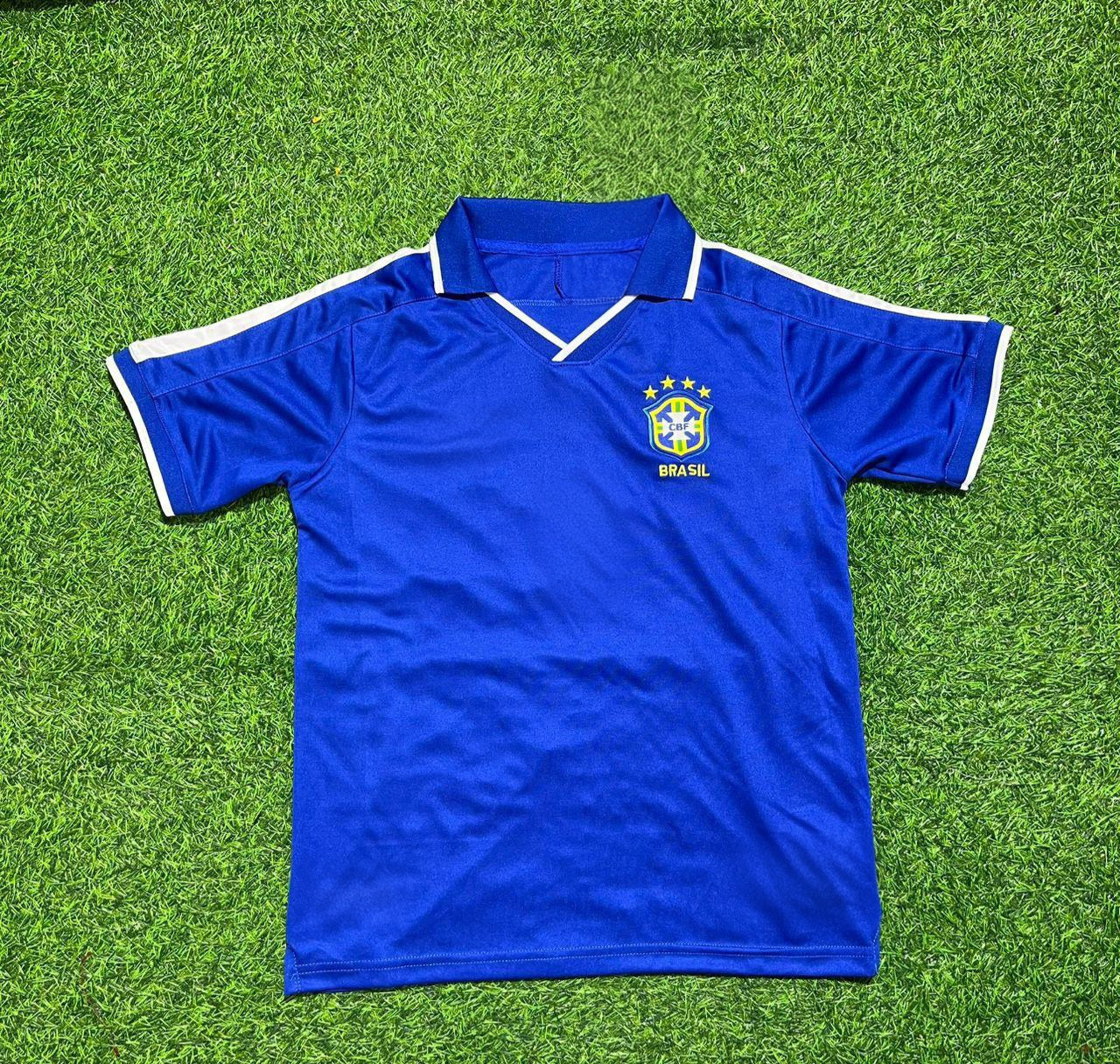 Brazil 1997 Blue Retro Football Jersey Kit