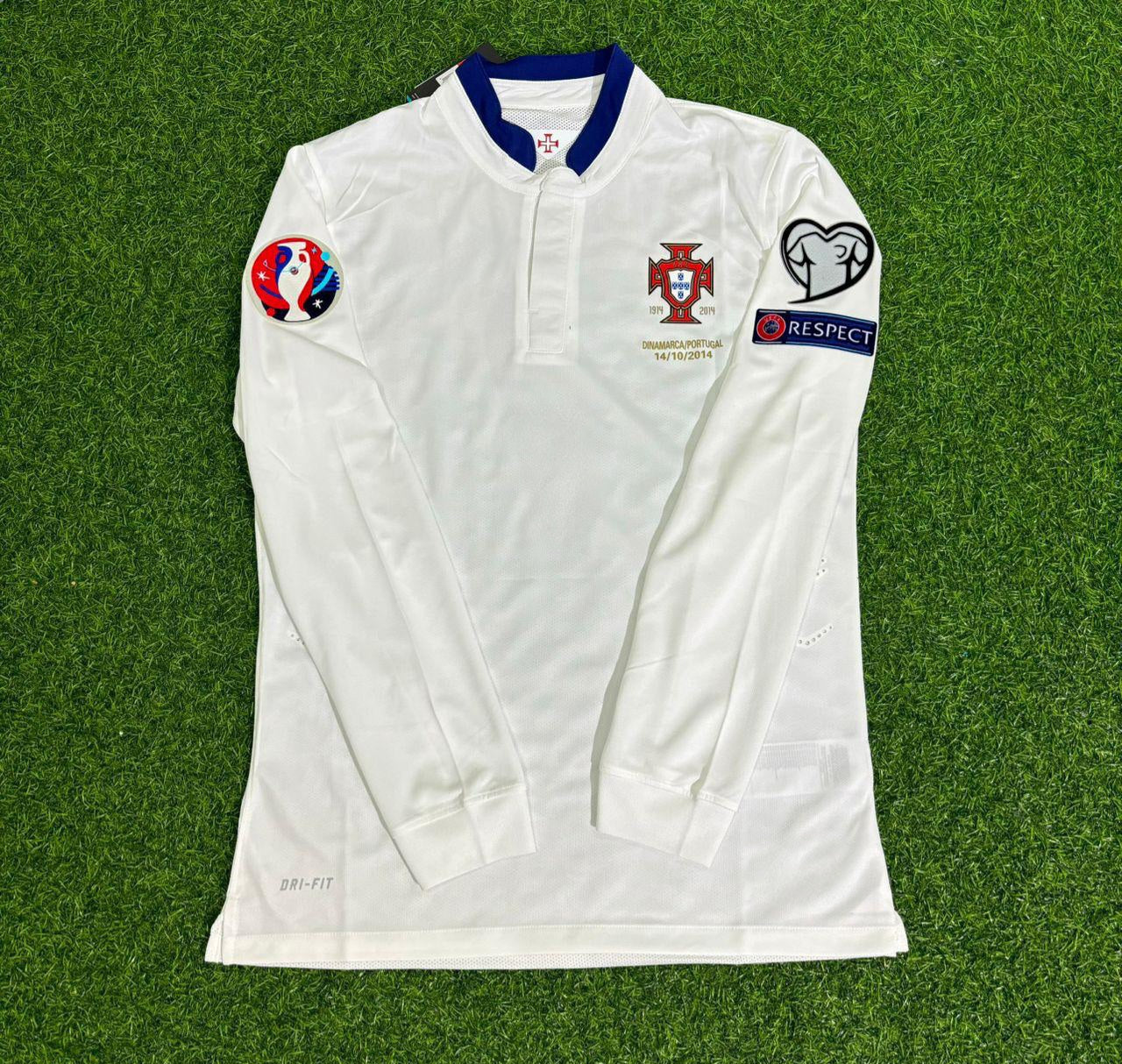 Portugal EURO 2016 White Long Sleeve Retro Football Jersey Kit