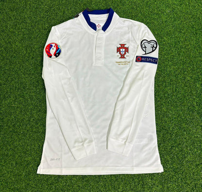 Portugal EURO 2016 White Long Sleeve Retro Football Jersey Kit