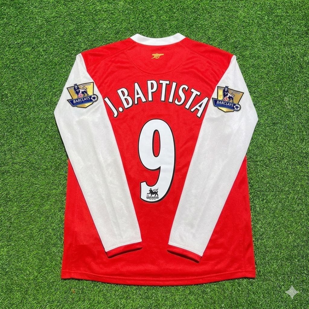Julio Baptista #9 Arsenal 2006 2007 Home Long Sleeve Retro Football Jersey