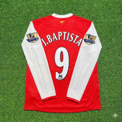 Julio Baptista #9 Arsenal 2006 2007 Home Long Sleeve Retro Football Jersey