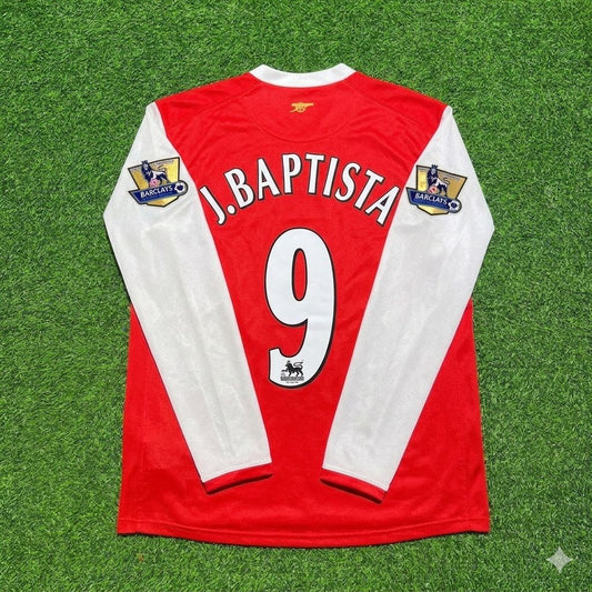 Julio Baptista #9 Arsenal 2006 2007 Home Long Sleeve Retro Football Jersey