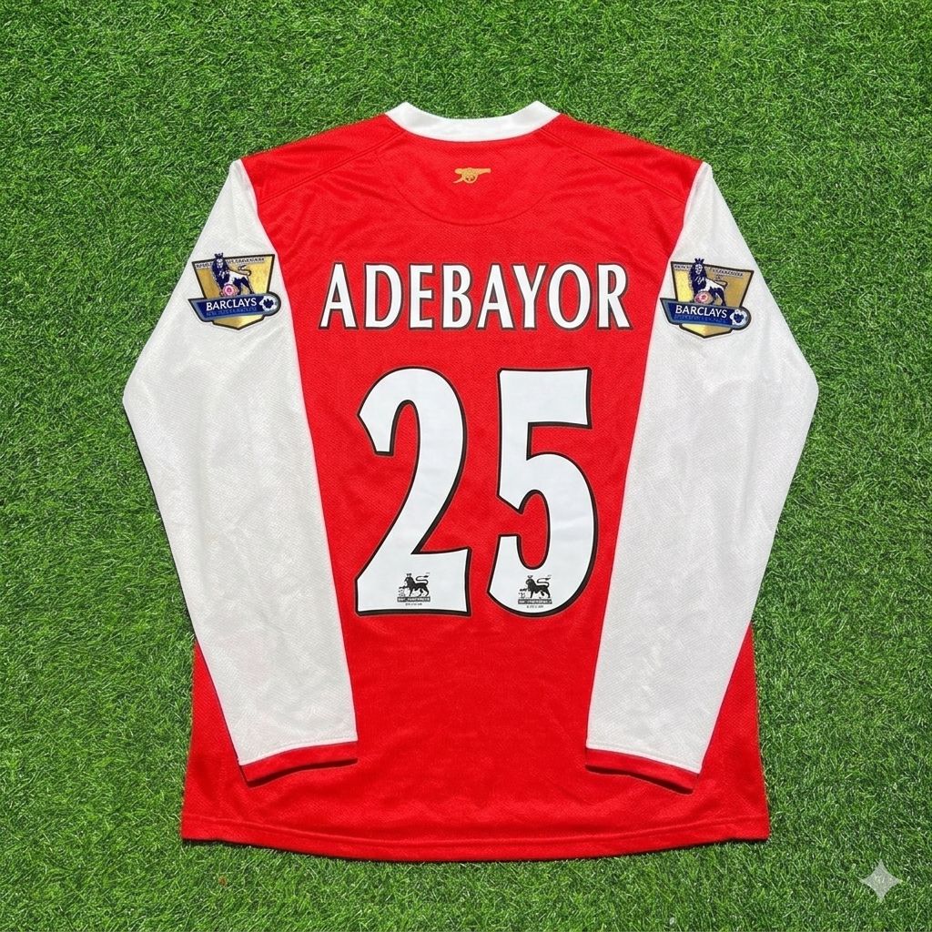 Emmanuel Adebayor #25 Arsenal 2006 2007 Home Long Sleeve Retro Football Jersey