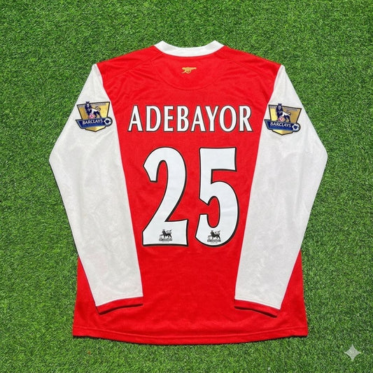 Emmanuel Adebayor #25 Arsenal 2006 2007 Home Long Sleeve Retro Football Jersey