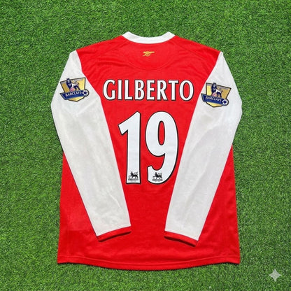 Gilberto Silva #19 Arsenal 2006 2007 Home Long Sleeve Retro Football Jersey