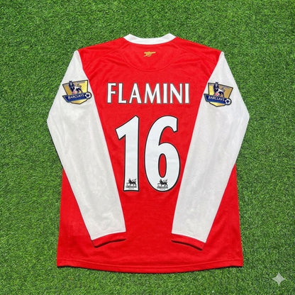 Mathieu Flamini #16 Arsenal 2006 2007 Home Long Sleeve Retro Football Jersey
