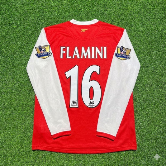 Mathieu Flamini #16 Arsenal 2006 2007 Home Long Sleeve Retro Football Jersey