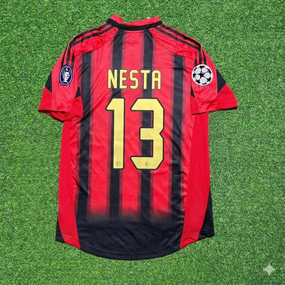 Alessandro Nesta #13 AC Milan 2004 2005 Home Retro Football Jersey Kit