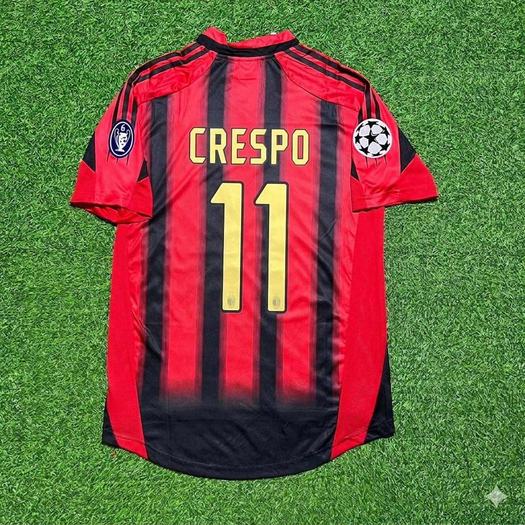 Hernan Crespo #11 AC Milan 2004 2005 Home Retro Football Jersey Kit