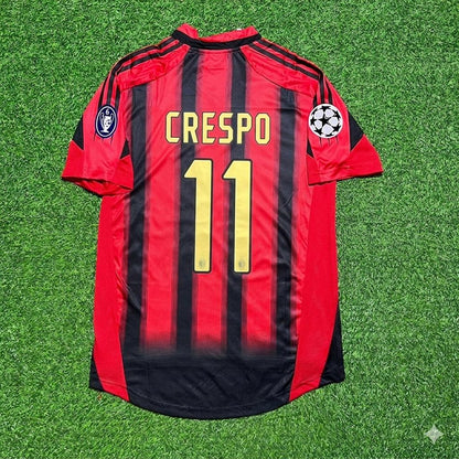 Hernan Crespo #11 AC Milan 2004 2005 Home Retro Football Jersey Kit
