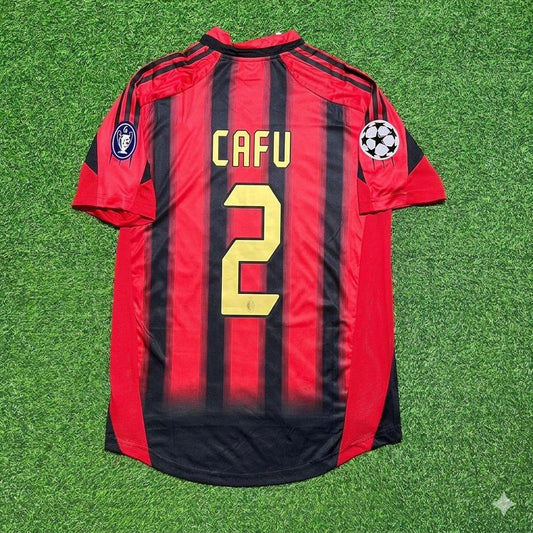 Cafu #2 AC Milan 2004 2005 Home Retro Football Jersey Kit