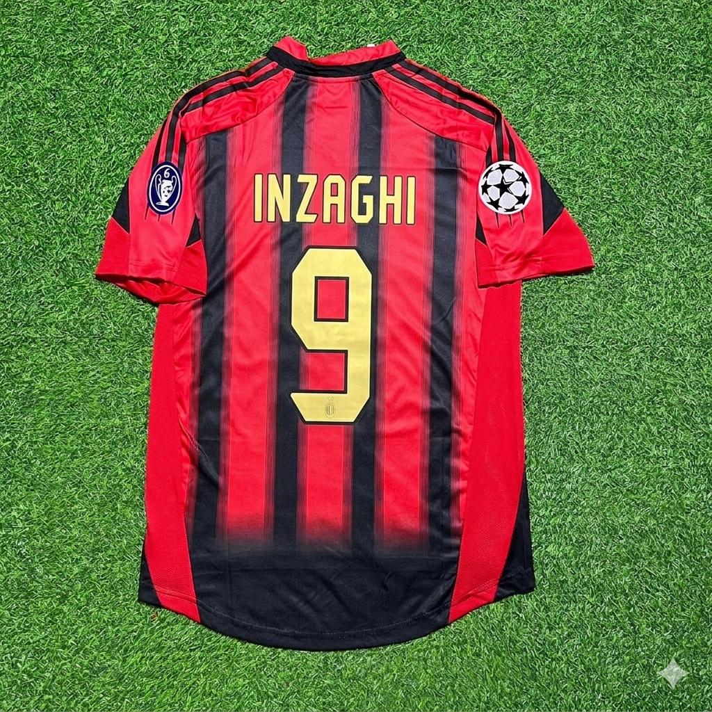 Filippo Inzaghi #9 AC Milan 2004 2005 Home Retro Football Jersey Kit