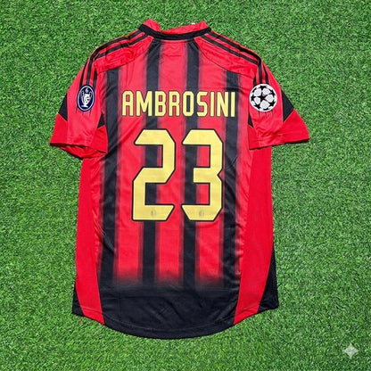 Massimo Ambrosini #23 AC Milan 2004 2005 Home Retro Football Jersey Kit