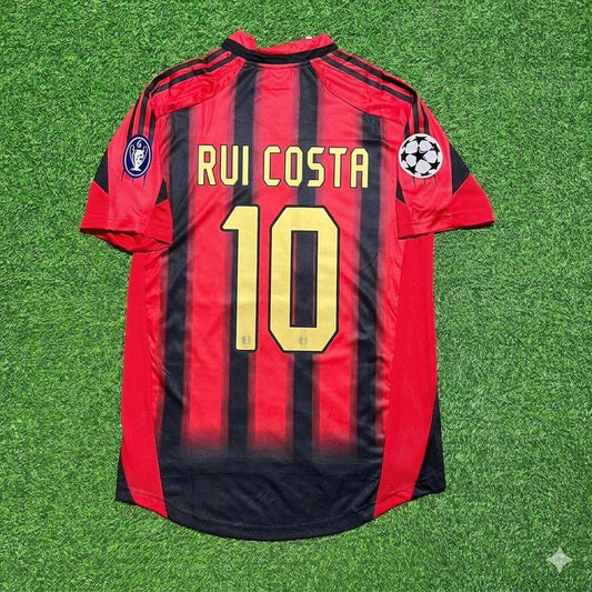 Rui Costa #10 AC Milan 2004 2005 Home Retro Football Jersey Kit