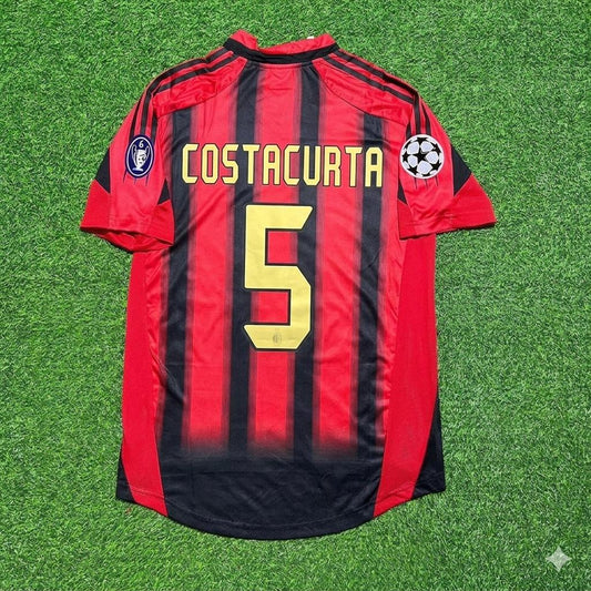 Alessandro Costacurta #5 AC Milan 2004 2005 Home Retro Football Jersey Kit