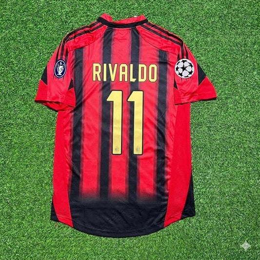 Rivaldo #11 AC Milan Home Retro Football Jersey Kit
