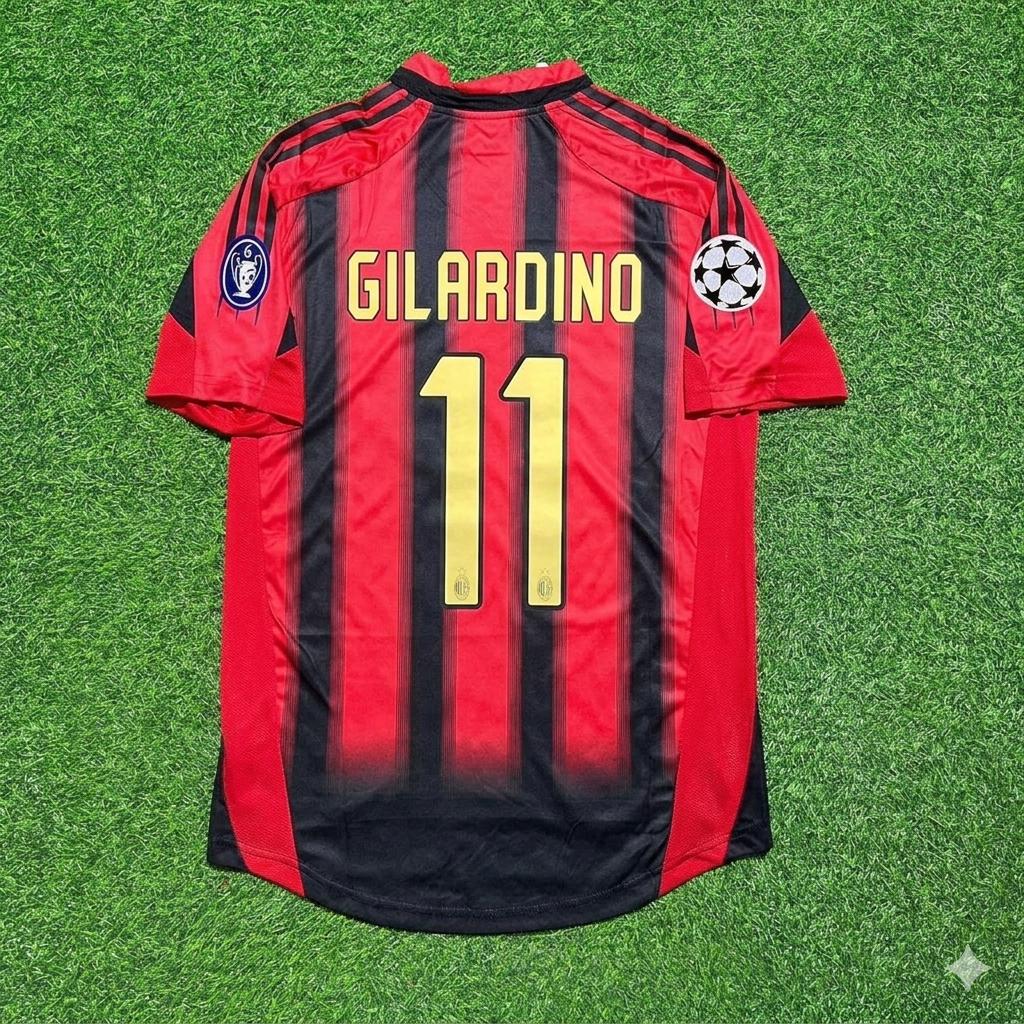 Alberto Gilardino #11 AC Milan Home Retro Football Jersey Kit