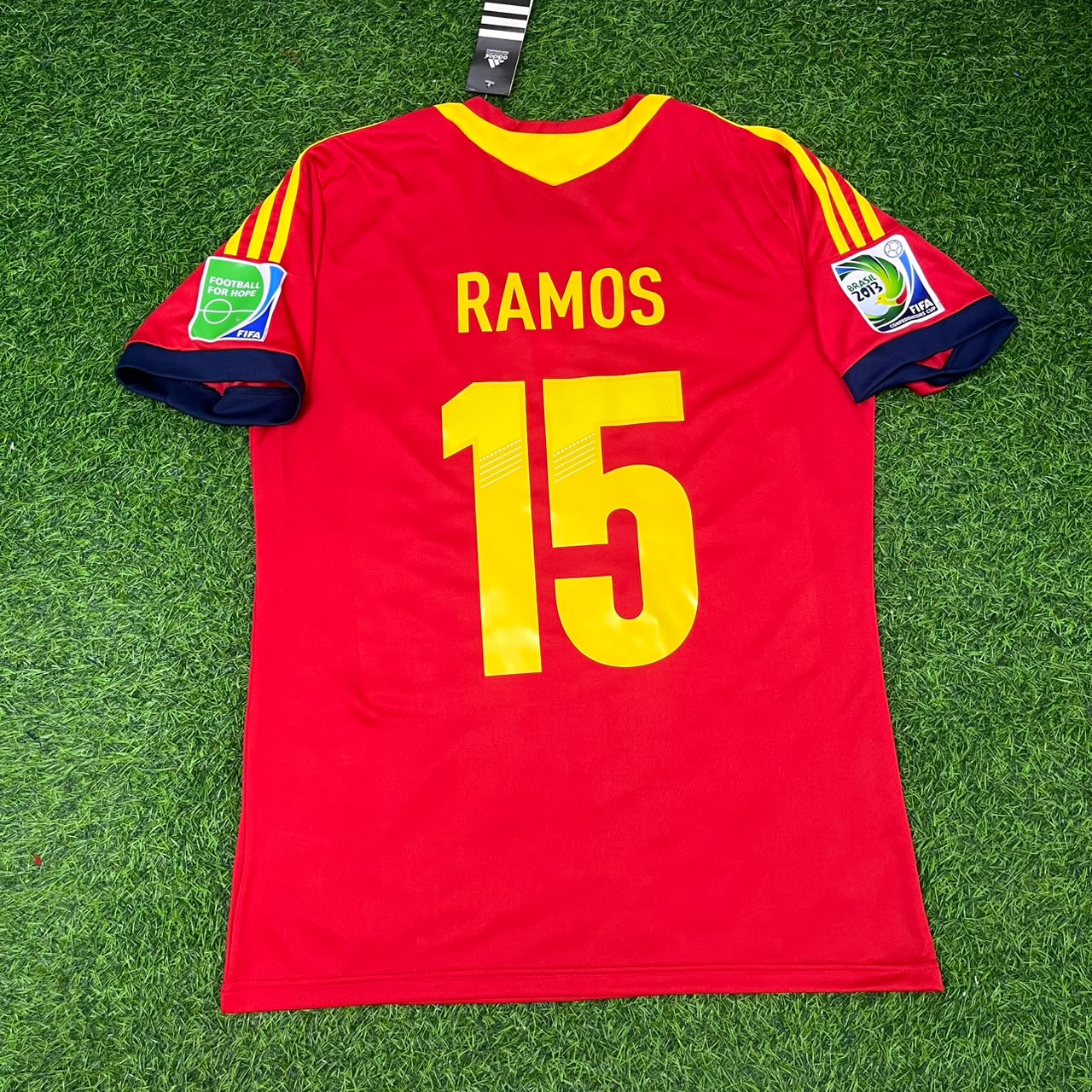 Sergio Ramos Spain 2013 Confederations Cup Retro Football Jersey