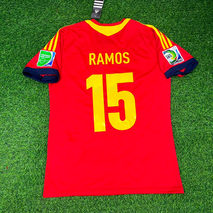Sergio Ramos Spain 2013 Confederations Cup Retro Football Jersey