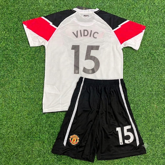 Nemanja Vidic Manchester United 2011 Champions League Final Kids Retro Football Jersey Collection