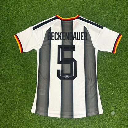 Franz Beckenbauer Germany Stripe Special Edition Black White Football Jersey