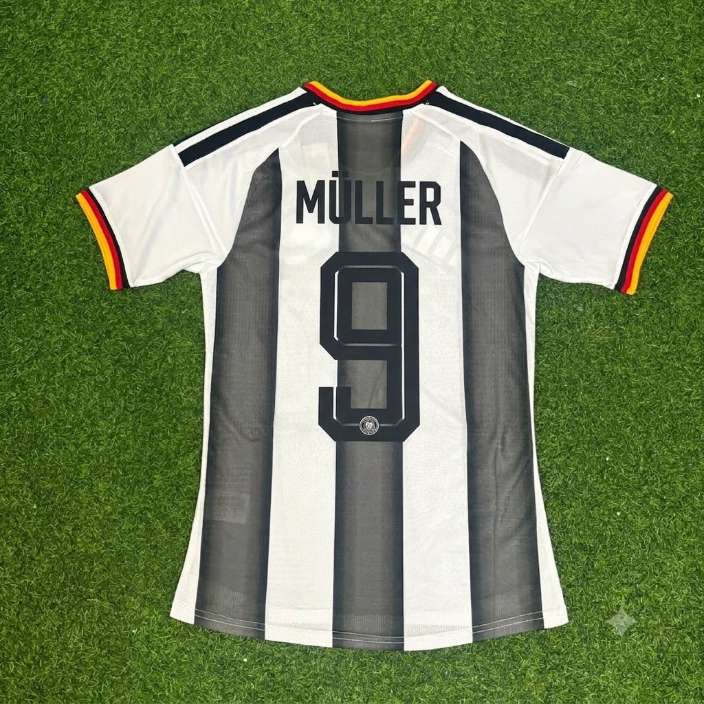Gerd Müller Germany Stripe Special Edition Black White Football Jersey