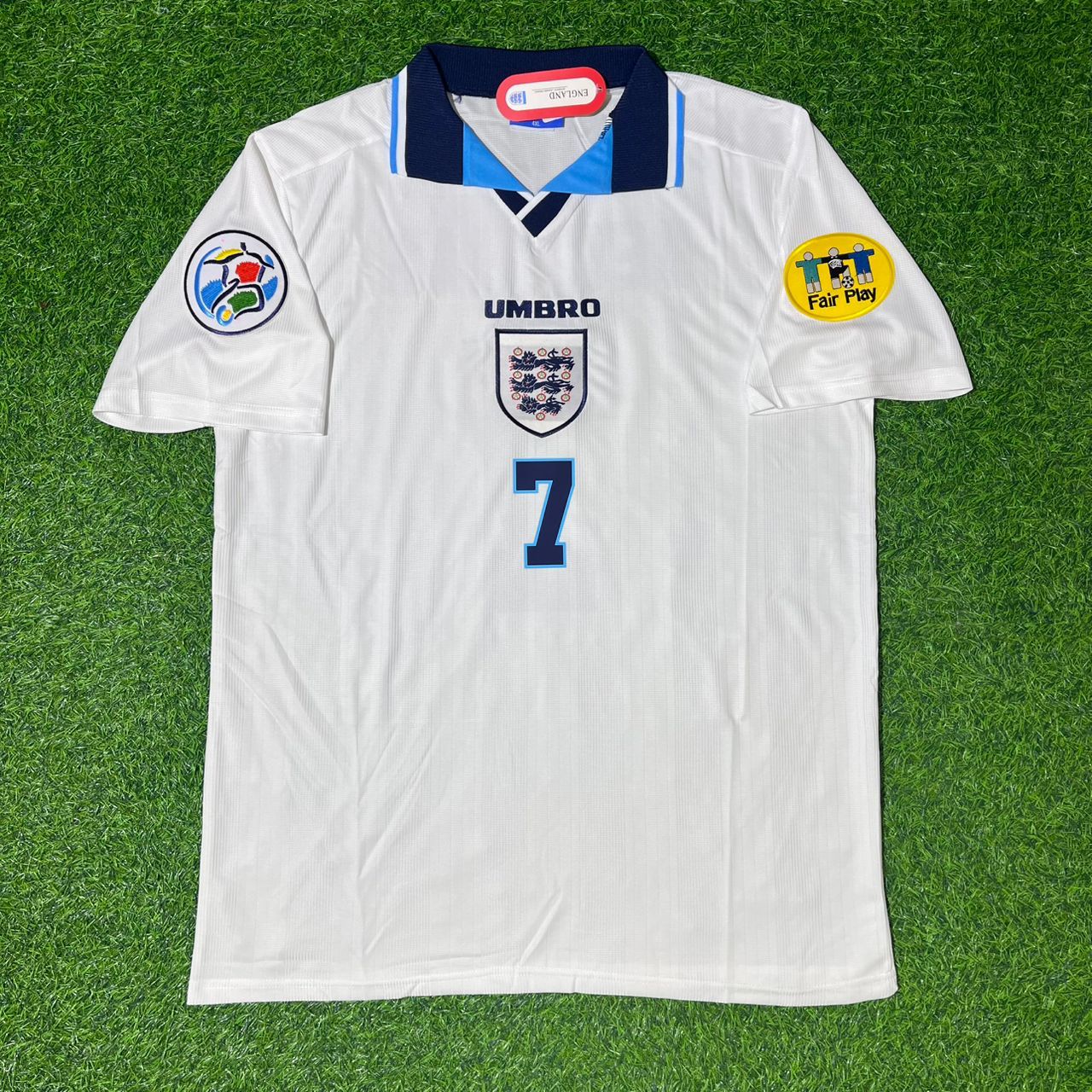 David Beckham 1996 White Retro Short Sleeve Football Jersey