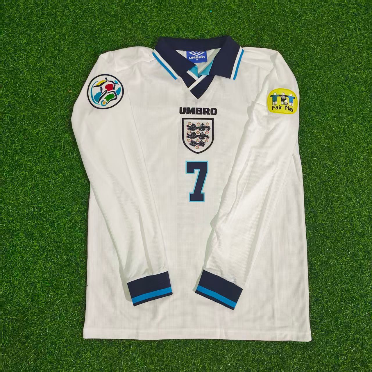 David Bekcham 1996 Retro Long Sleeve Football Jersey