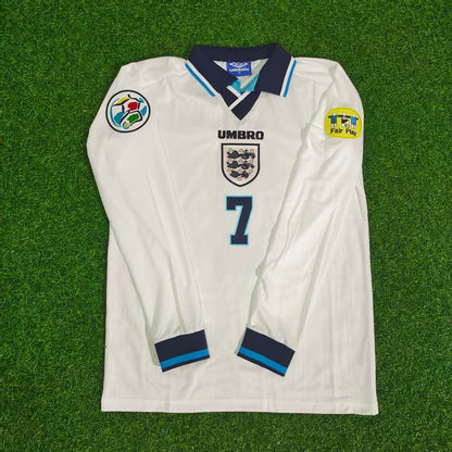 David Bekcham 1996 Retro Long Sleeve Football Jersey