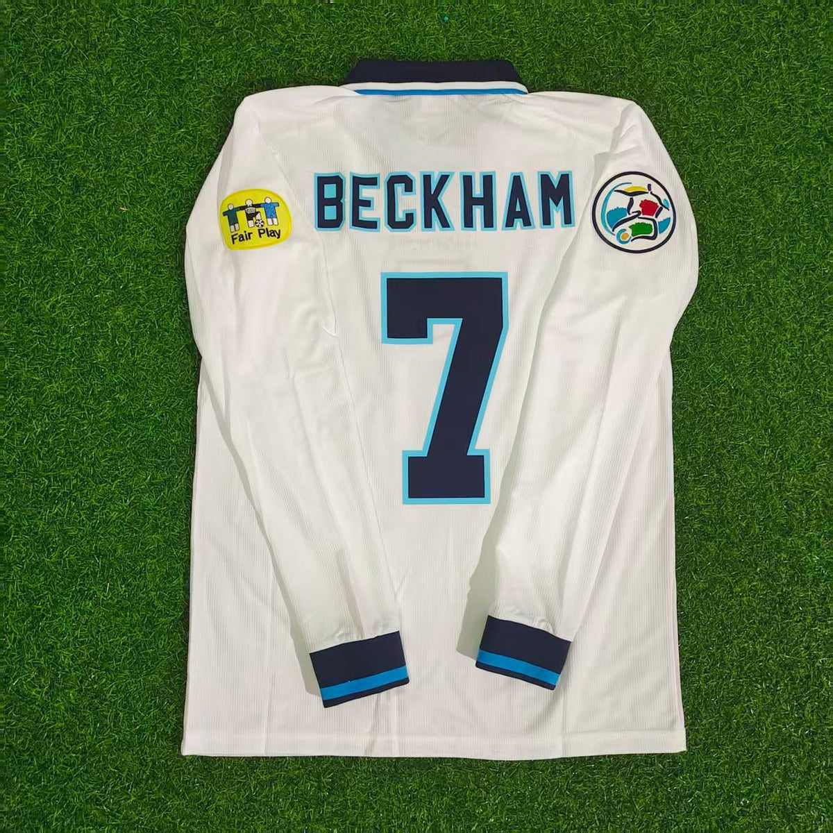 David Bekcham 1996 Retro Long Sleeve Football Jersey