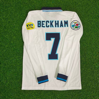 David Bekcham 1996 Retro Long Sleeve Football Jersey