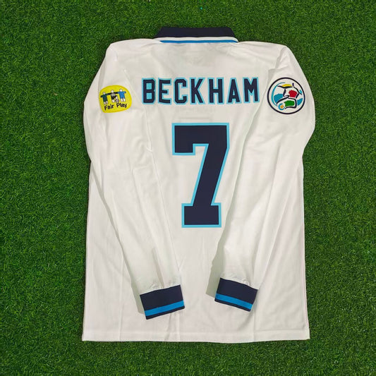David Bekcham 1996 Retro Long Sleeve Football Jersey