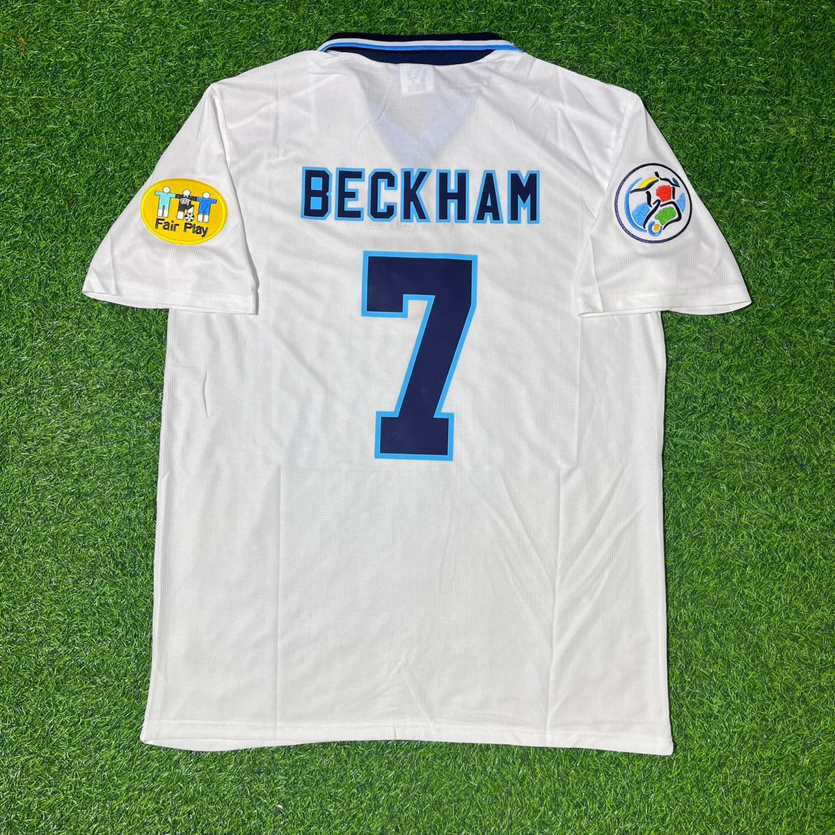 David Beckham 1996 White Retro Short Sleeve Football Jersey
