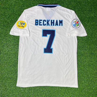 David Beckham 1996 White Retro Short Sleeve Football Jersey