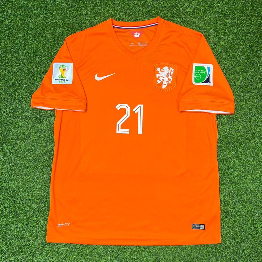 Memphıs Depay 2014 Home Retro Football Football Jersey