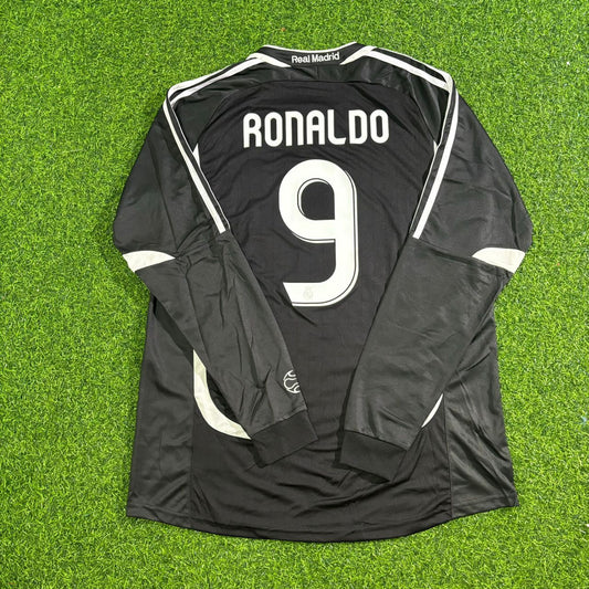 Ronaldo Nazario Retro Home Retro Long Sleeve Football Football Jersey