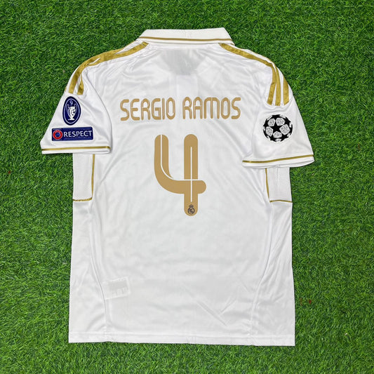 Sergio Ramos 2011-2012 Golden Font Football Jersey
