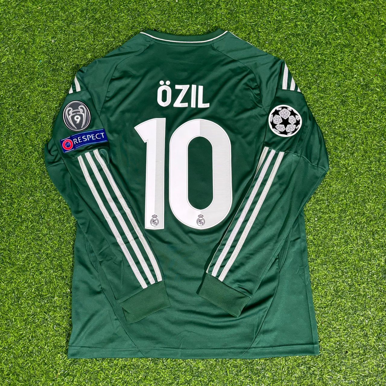 Mesut Ozil Madrid 2012-2013 Champions League Green Long Sleeve Football Jersey