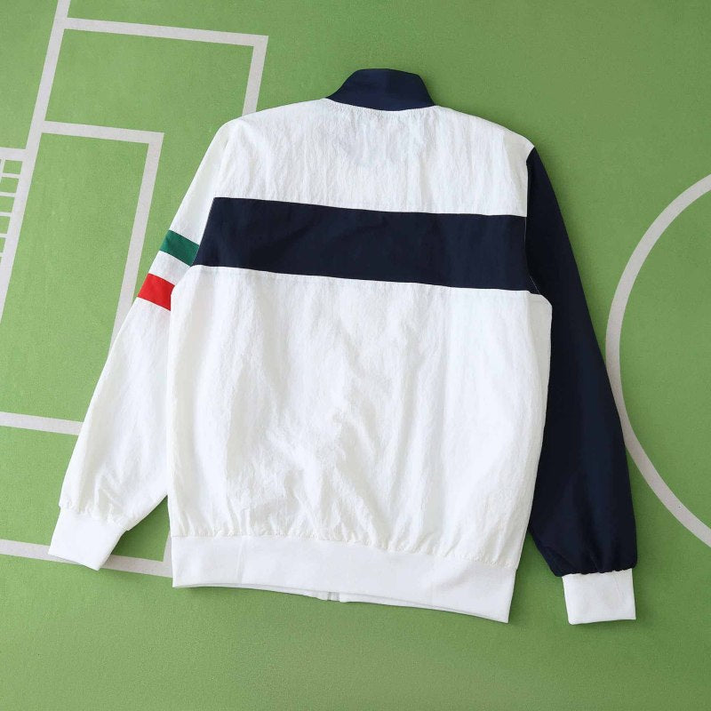 Italy World Cup 2026 White Black Windbreaker Jacket