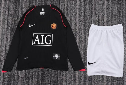 Manchester United 2007/2008 Black Retro Football Jersey Kit